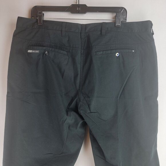 Hurley Mens Size 38 Black Nike Dri-Fit Cotton Poly Flat Golf Pants - Picture 8 of 15